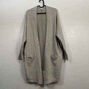 DONNI. Ribbed Open Front Longline Pocket Cardigan OSFA Anthropologie